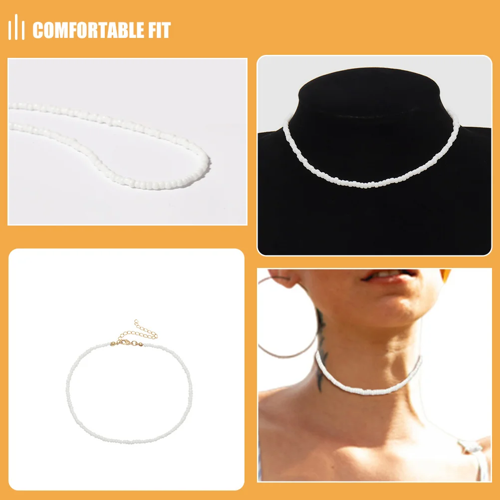 2 Stück Damen-Halskette mit farbigen Perlen, leichtes Perlen-Halsband für den täglichen Gebrauch, lässige Partykleidung, Modeschmuck, Perlen-Halskette für Frauen