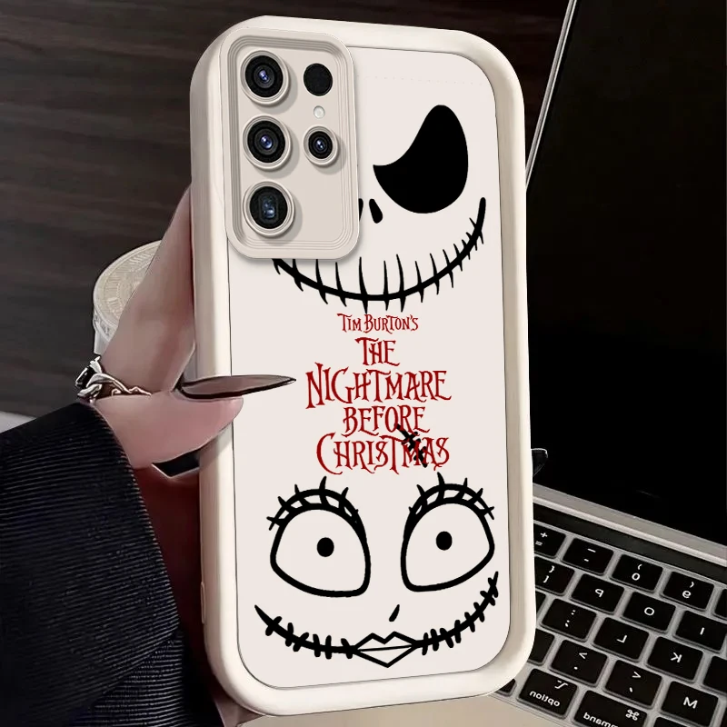 Art The Nightmare Before Christmas untuk Samsung Note 20 S24 S23 S22 S21 S20 Ultra Plus FE A25 A23 A22 A15 A31 5G Eye Ladder TPU