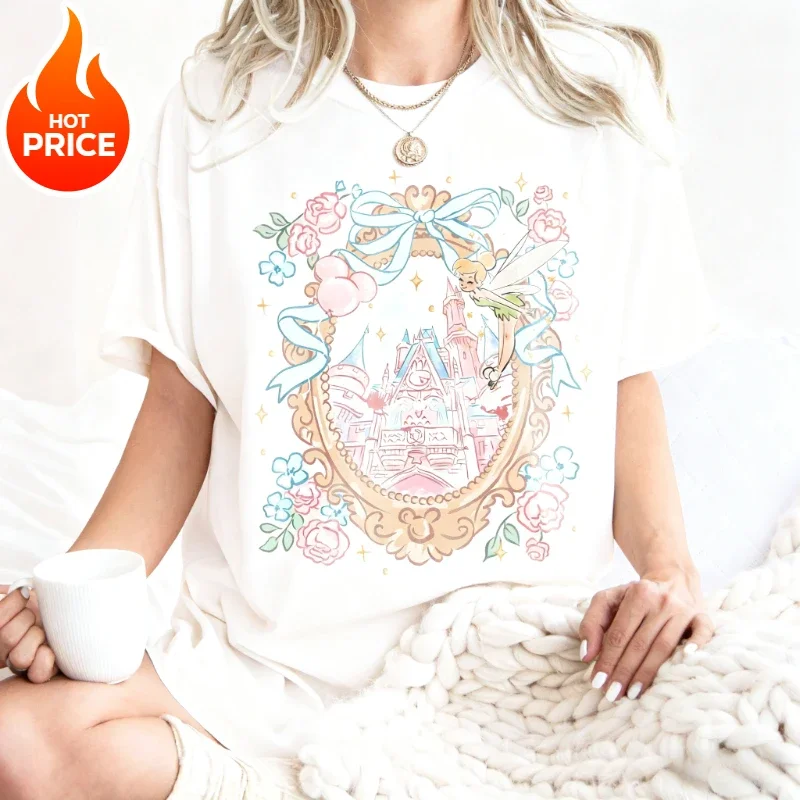 ديزني 2025 جديد حار بيتر بان دونالد داك تيشيرت صيفي الأسرة الوالدين والطفل المتضخم عادية فضفاض الرجال النساء تي شيرت Y2k #3