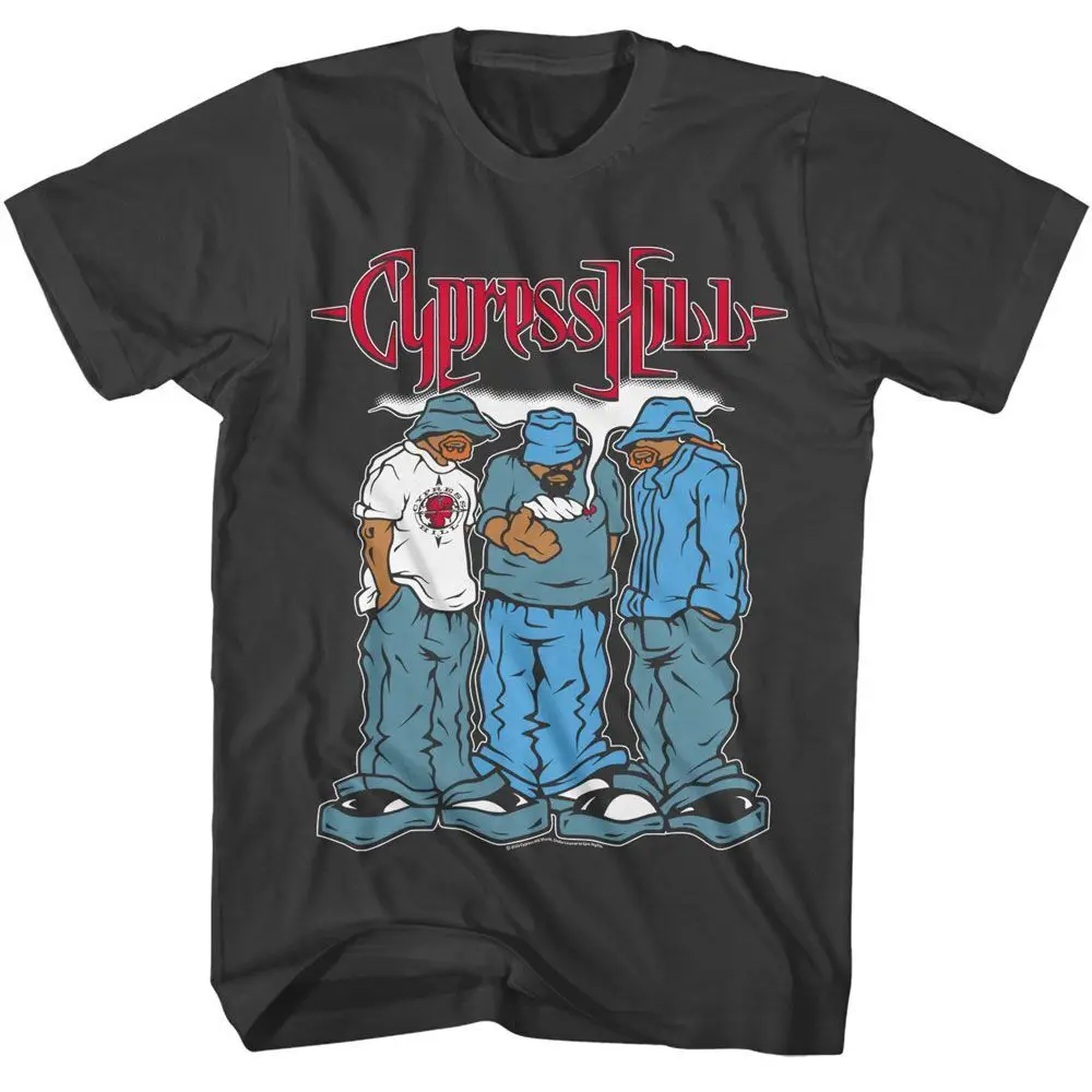 Cypress Hill Blunted Gray Front Print Solid Adult T Shirt