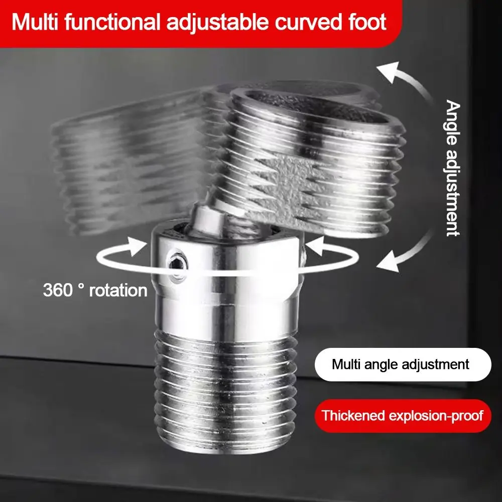 Useful Stainless Steel Angled Curved Foot Angle Adjustment Wall Mounted Shower Faucet Adapter Connecting Accessories