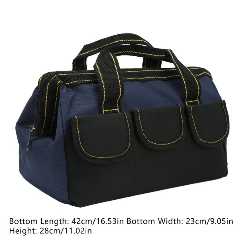 18in Tool Storage Bag Wide Mouth Easy Access Large Space Waterproof Portable Heavy Duty Tool Handbag For Workshop Home