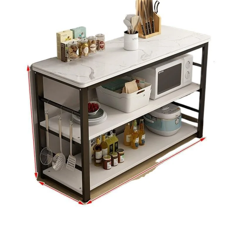 Kitchen slate locker island table meal preparation operation workbench, locker storage rack