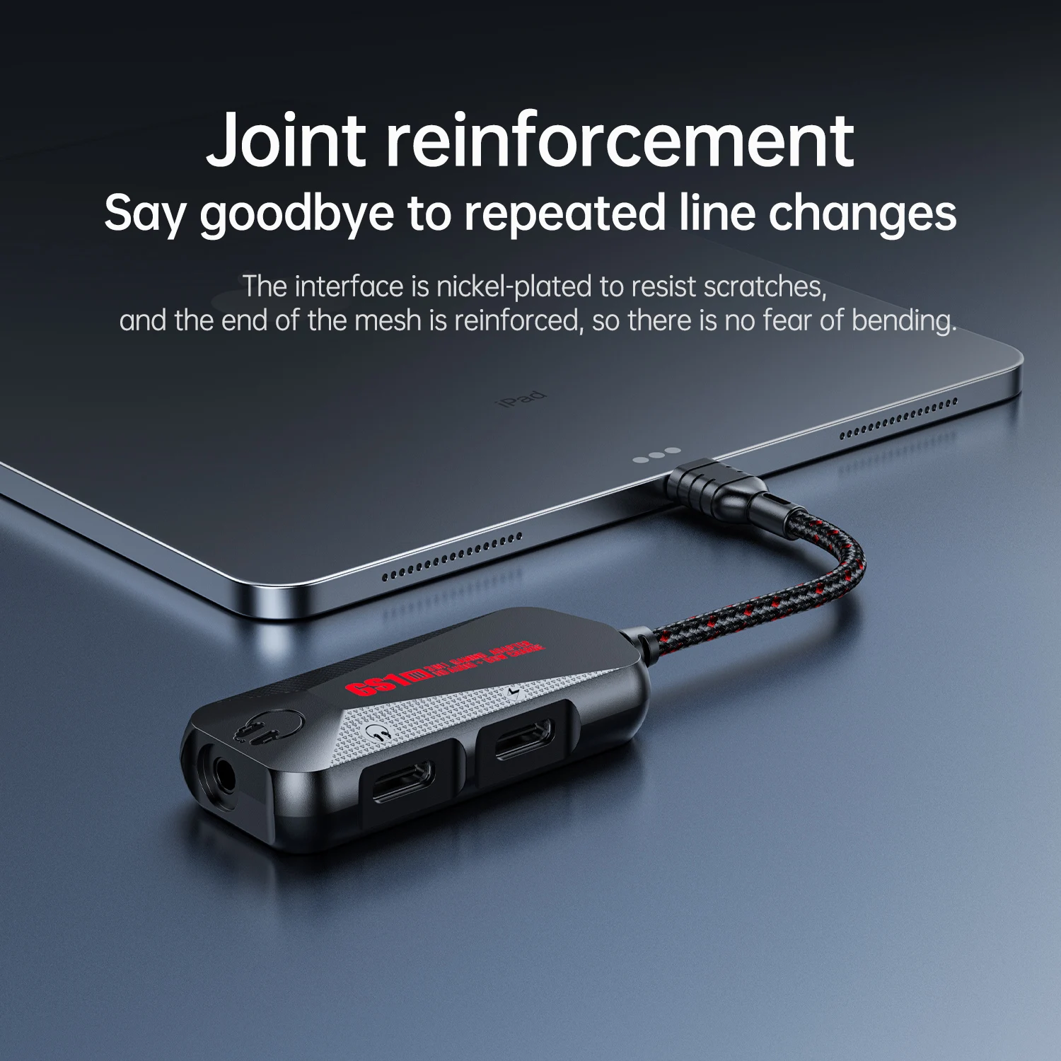 New PLEXTONE GS1 Type-C PD、QC Fast Charge Three-in-one Game Phone Sound Card Hi-Res-level Sound Quality Charging Adapter