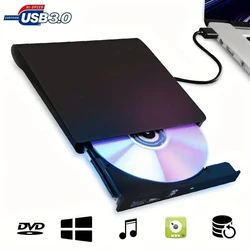 USB 3.0 External DVD Reader USB-A CD Player Burner Lector Recorder Optical Disk Drives For PC Laptop Notebook Computer Windows