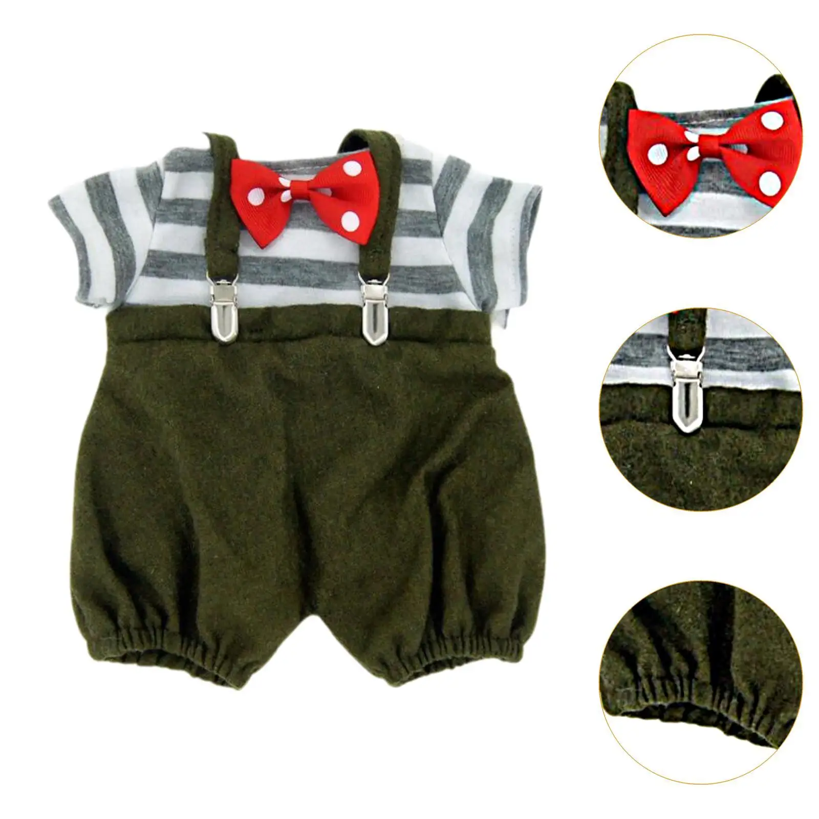 3 Stück modische Puppen, Hosenträgerhosen und T-Shirts, Fliege, Outfits, Miniaturkleidung für 15-Zoll-Puppen, zum Anziehen, Geburtstagsgeschenke