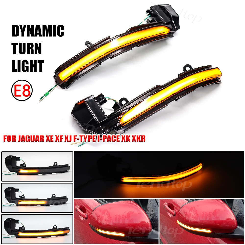 Car LED Dynamic  Side Wing Rearview Turn Signal Light For Jaguar XE XF XJ F-TYPE XK XKR I-PACE X250 X260 X760 X351 X152 X150