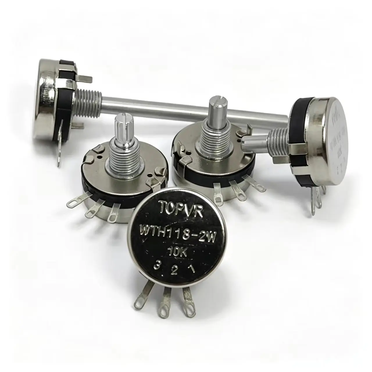 WTH118 DIY Kit Parts 2W 1A Potentiometer 1K 2.2K 4.7K 10K 22K 47K 100K 470K 1M 20S Circular axis