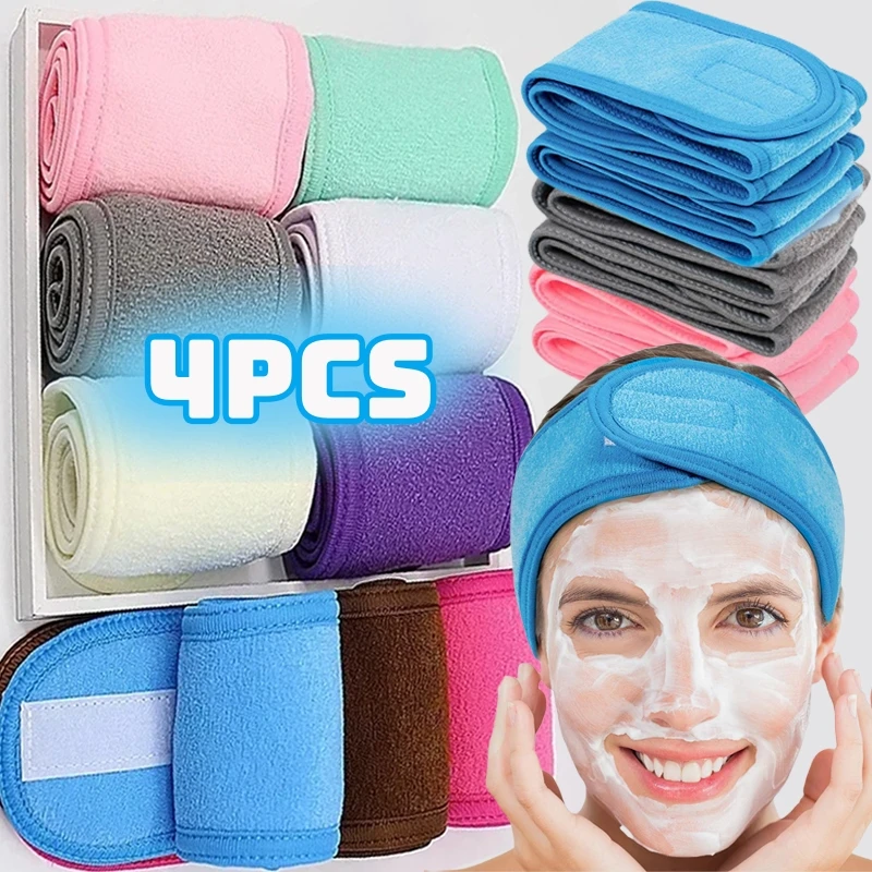 Diadema ancha para Spa para mujer, Yoga, baño, ducha, maquillaje, lavado de cara, diadema cosmética, toalla suave, banda para la cabeza ajustable, accesorios para el cabello