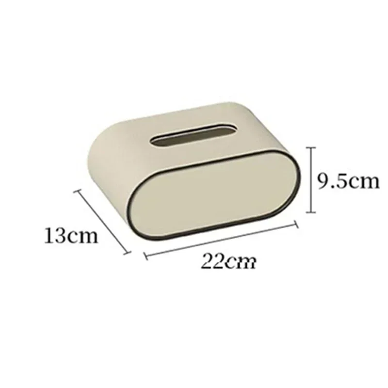 Light Luxury Paper Box High-end Living Room Creative Oval Leather Tissue Box Bedroom Desktop Napkin Storage Box Organization