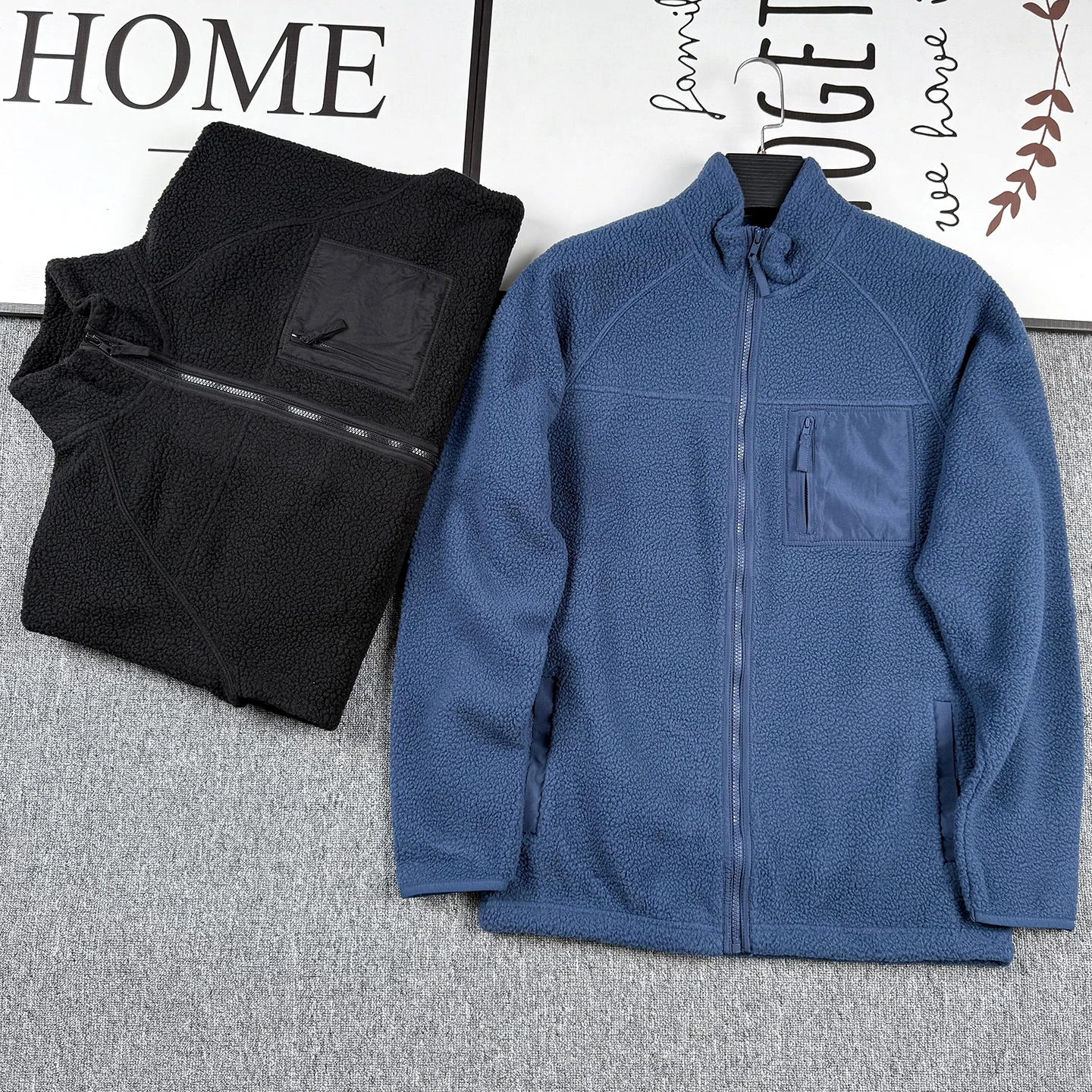 

Australian Men's Outdoor Autumn Winter Fce Lined Zip up Jaet Casual Stand Collar ket Warmth Polyester Fiber Coat