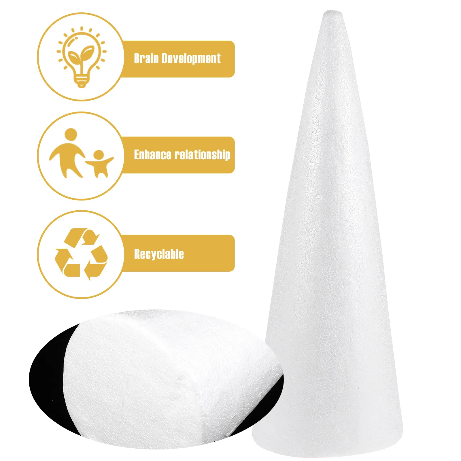 

2Pcs Foam Cones 38x13.5cm DIY Craft Accessories for Christmas Tree Kids Projects Decorations Foam Craft Tree Ornament
