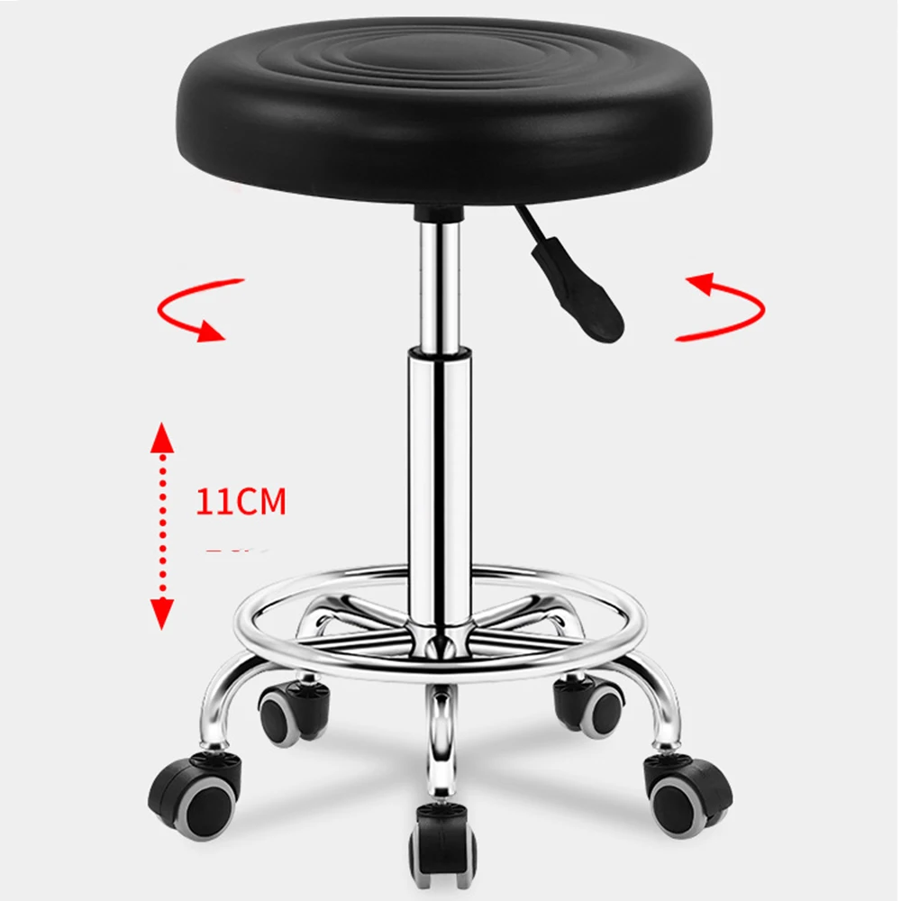 1 Pcs Bar stool  chair Barber shop stool Fashionable adjustable stool Roller skating rotating stool Laboratory Beauty Salon