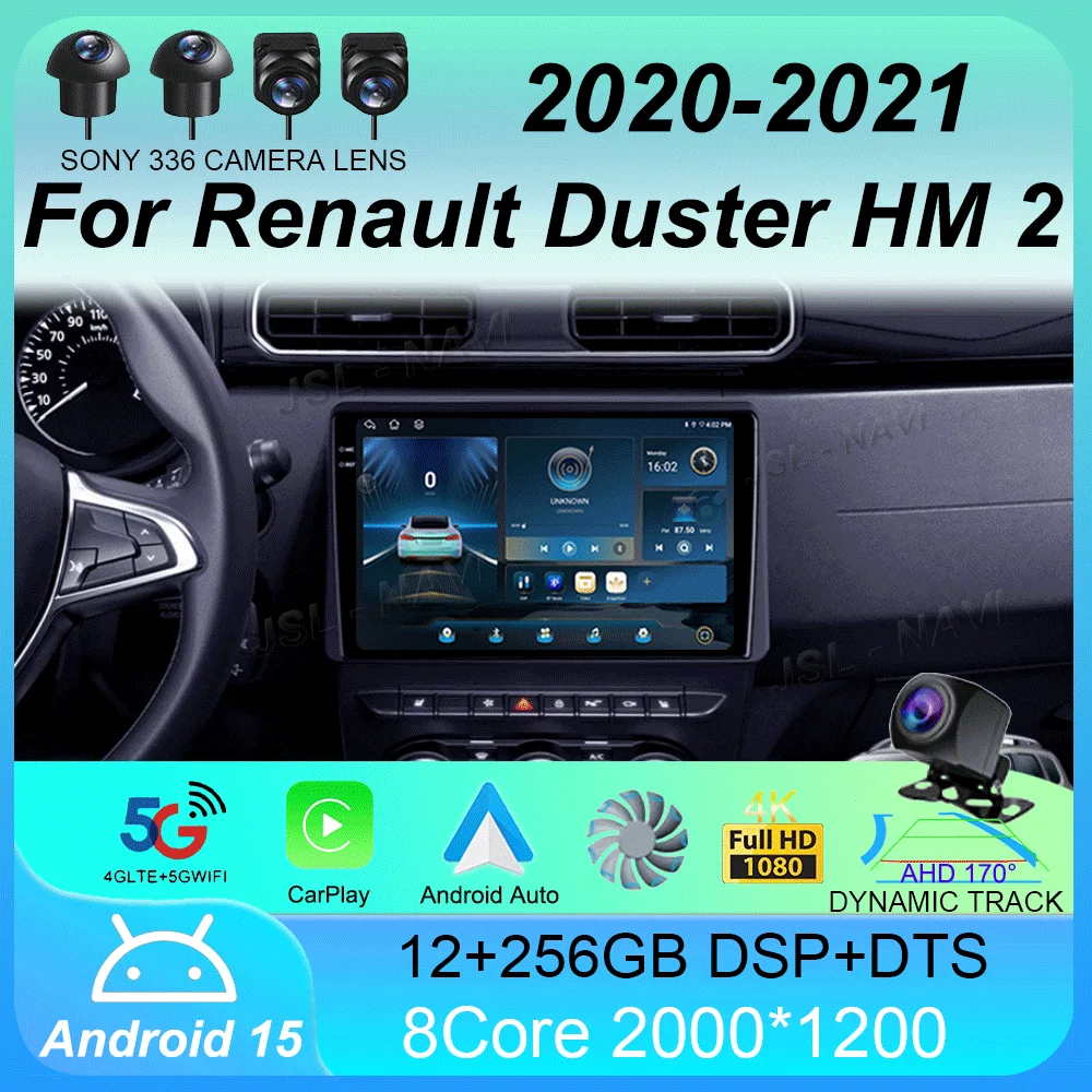 

Android 15 Car radio 2din for Renault Duster HM 2 2020 2021 Arkana 1 2019-2021 Multimedia Player 4G GPS Navi Carplay AutoRadio