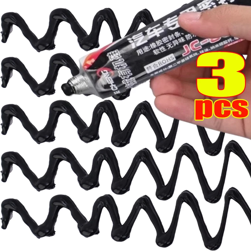 1/3pcs Black Automotive Sealant Windshield Sealant Efficient Window Sealant Glue Universal Waterproof Glue Repair Sealer