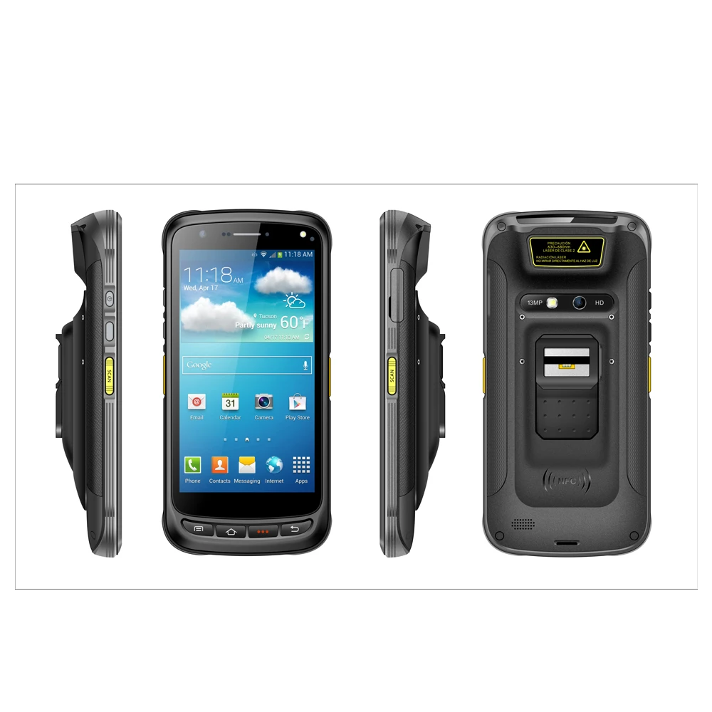 Android 13.0 Handheld PDA Terminal 5.2 Inch Touchscreen with 1D/2D/QR Code Scanning Module NFC Reader Fingerprint PDA