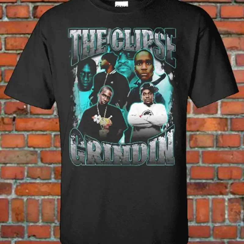The Clipse Grindin 90S Style Bootleg Tee Pusha T Malice Virginia King Pin Rap