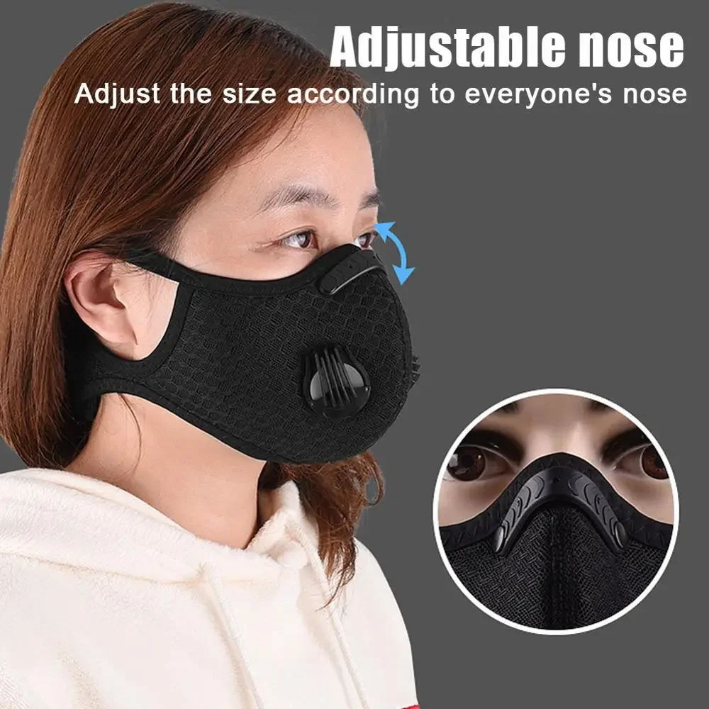 Washable PM2.5 Mouth Mask with Valve Respirator Reusable Men Women Dustproof Riding Mouth-muffle Winter Unisex Face Masks