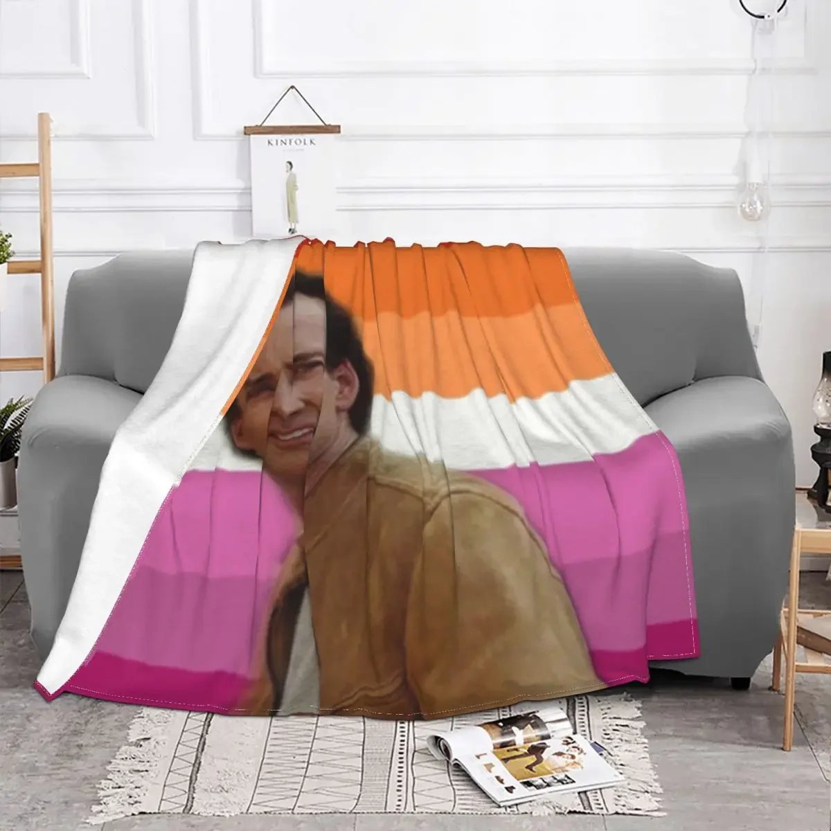 Nicolas Cage Says Lesbian Rights Blanket Fleece All Season Portable Soft Throw Blanket for Bed Couch Quilt