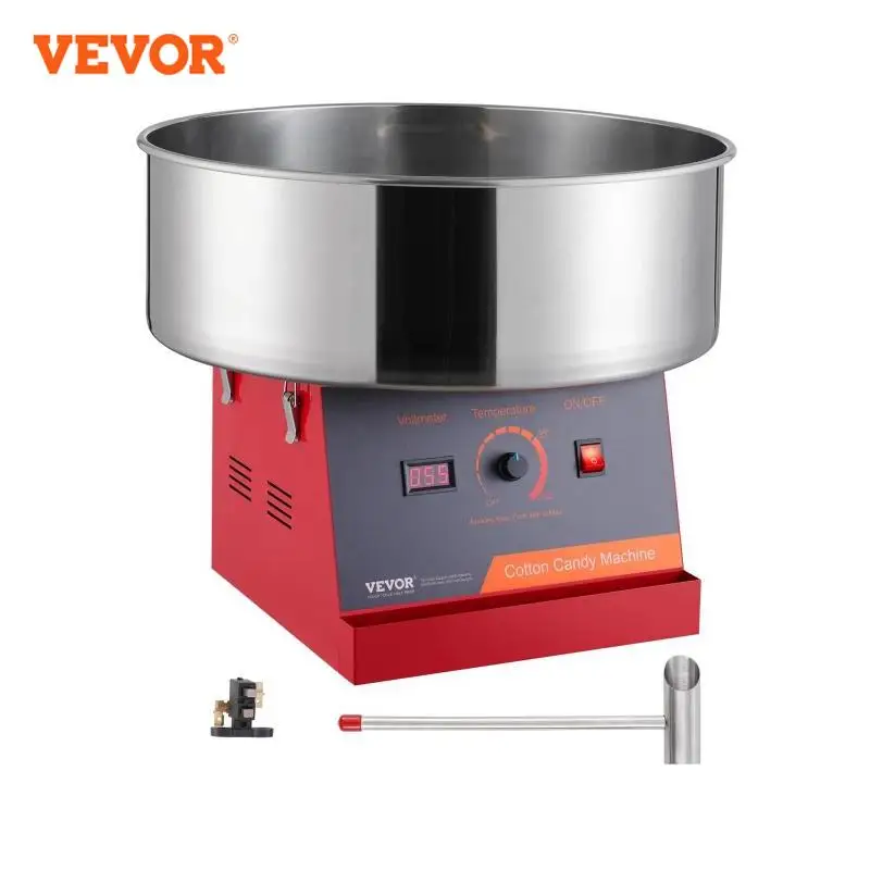 VEVOR Electric Cotton Candy Machine 1000W Candy Floss Maker Commercial Cotton Candy Machine w/Stainless Steel Bowl Sugar Scoop