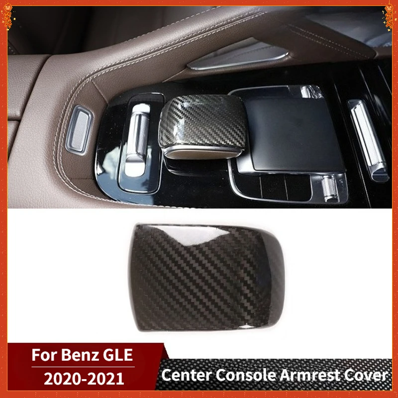 

For Mercedes-Benz GLE Real Dry Carbon Fiber 2020-2021 Interior Center Console Armrest Cover Decoration Modification Accessories