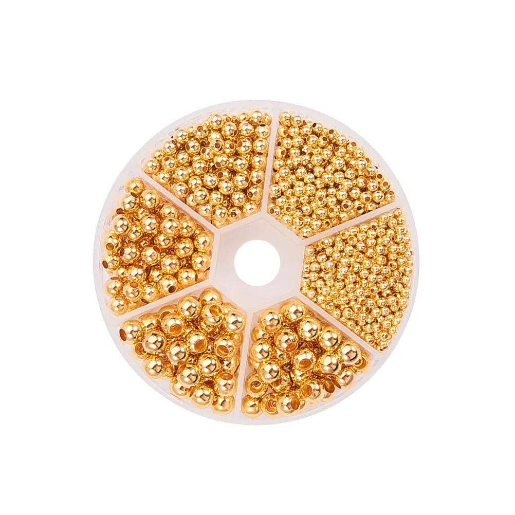 

25Pcs Durable Glossy Spacer Beads Set with Storage Box for DIY Necklace Bracelet Accessory Craft