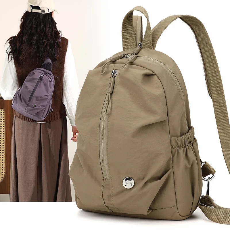 

Women's Casual Nylon Backpack Lightweight Water-resistant Large Capacity Outdoor Travel Bag Soft Handle Zipper Closure School...