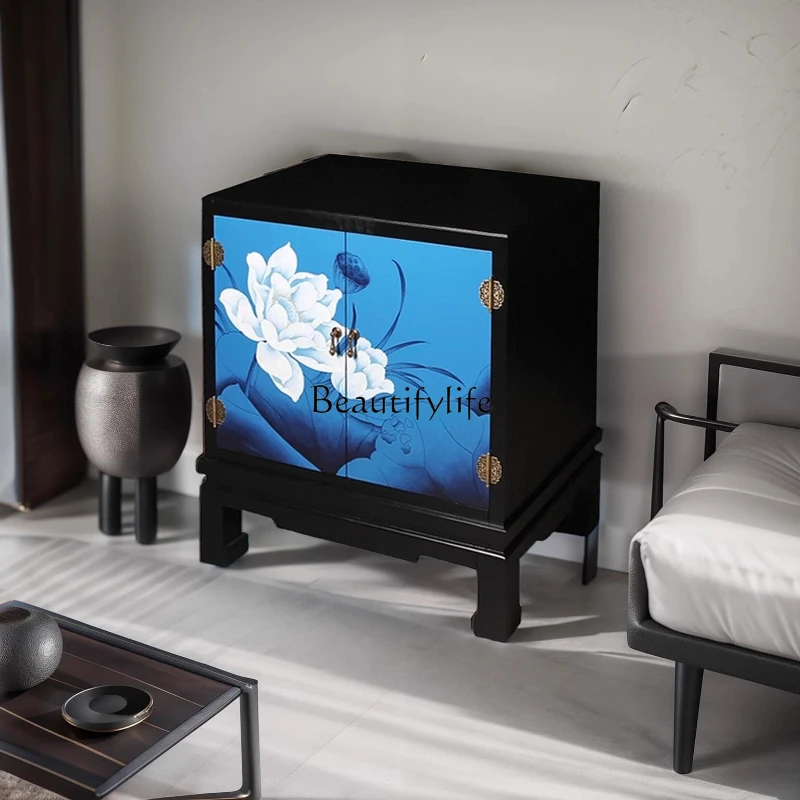 

New Chinese-style entrance cabinet, foyer cabinet, hand-painted decorative cabinet