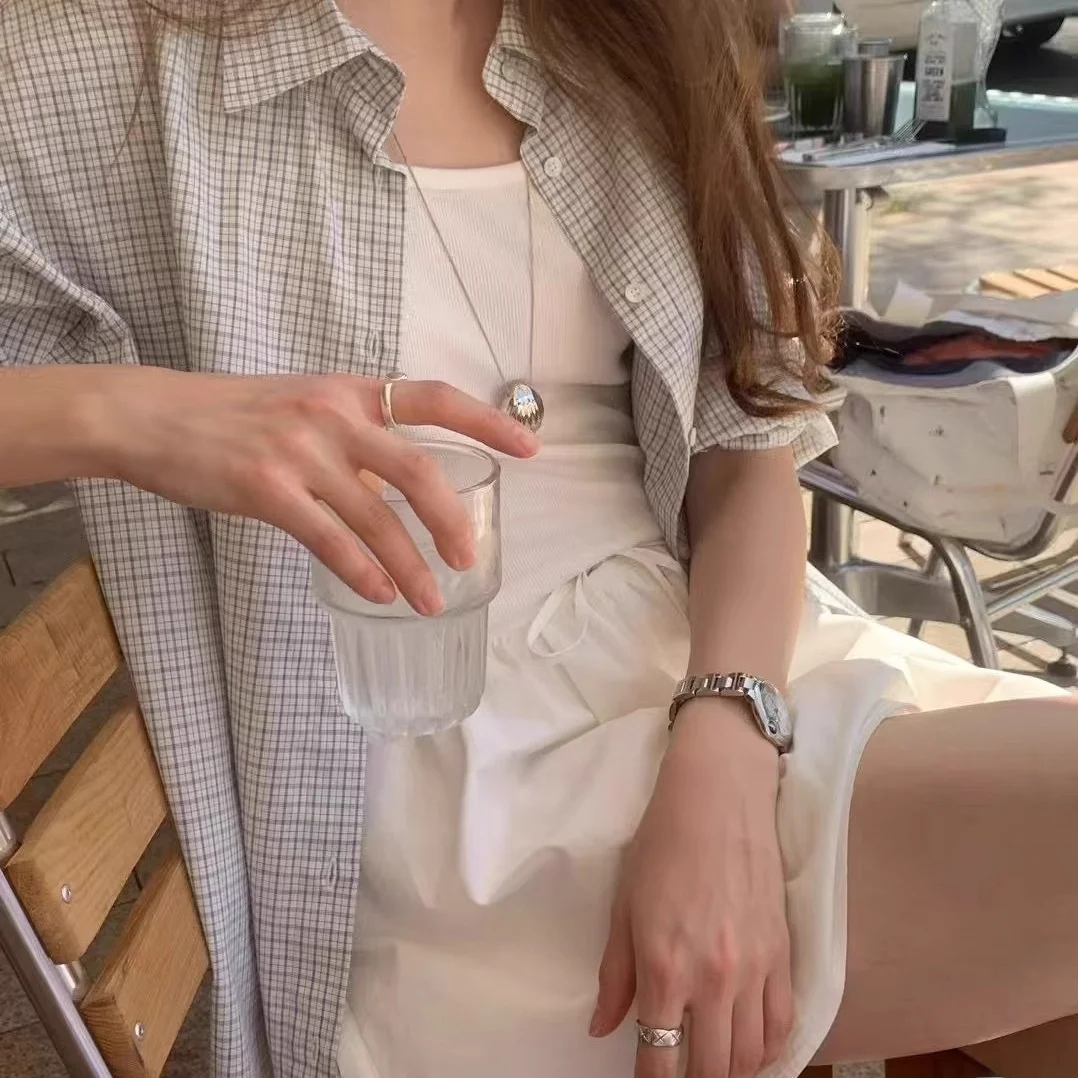 

Ounce2025 Autumn New Korean Sle mat Retro Thin id Loose Casual Thin Long Sve irt Women's Comfortable Breathab...