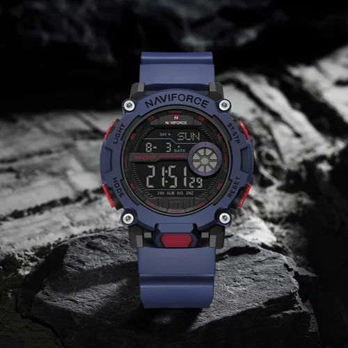Imagen 2 del producto Reloj de Pulsera Deportivo Casual para Hombre NAVIFORCE, Nuevo Estilo, Pantalla LCD con Correa de TPU, Resistente al Agua 5ATM, Resistente a Golpes, Luz Nocturna, Caja Redonda