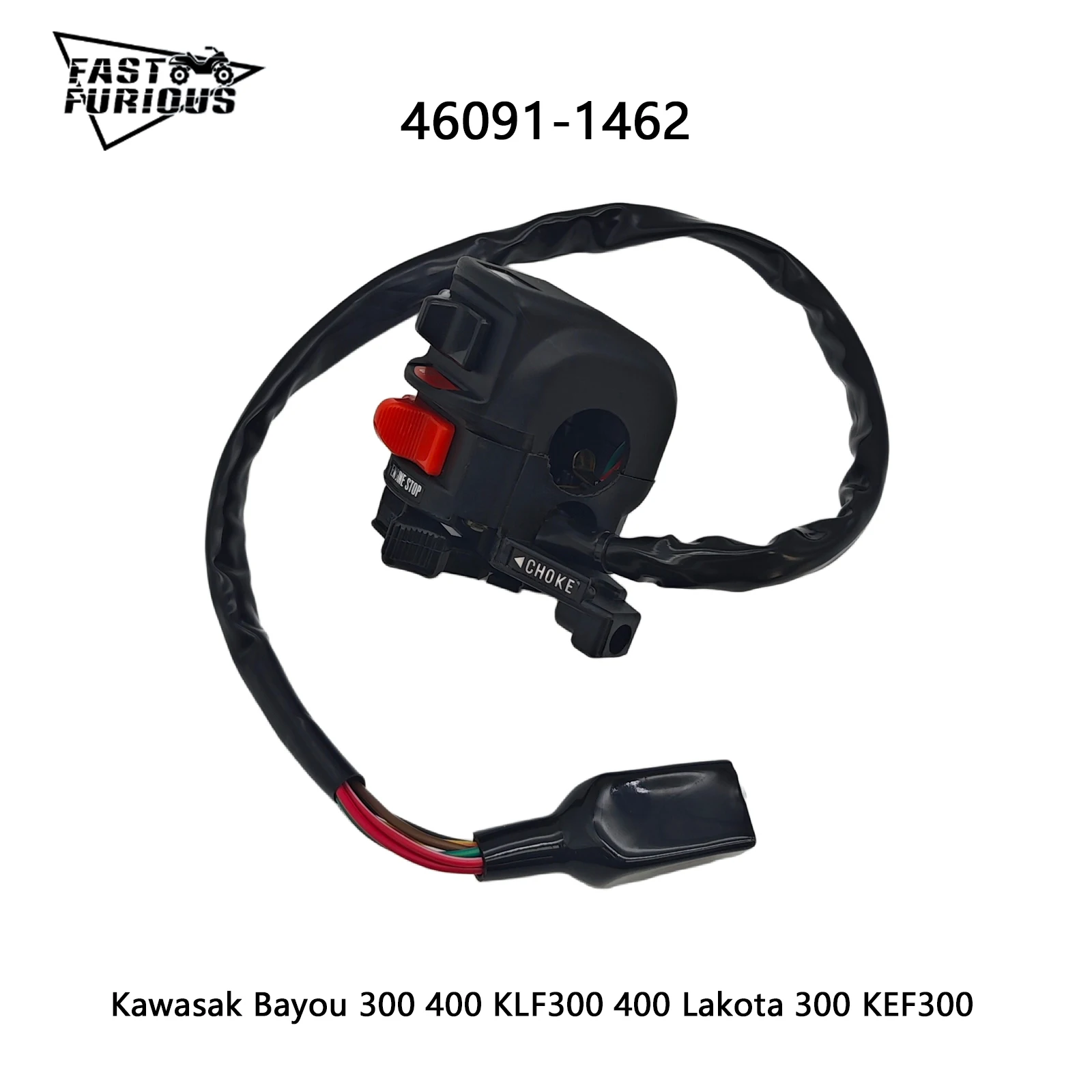 

Handlebar Switch Engine Start Stop Run Off Headlight Switch 46091-1462 for Kawasak Bayou 300 400 KLF300 400 Lakota 300 KEF300