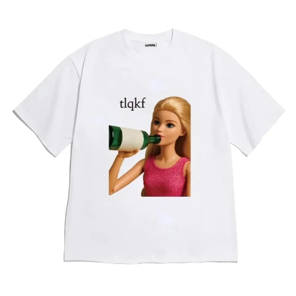 Summer Funny Blonde Doll Graphic T Shirt Women Men Oversized Cotton Short Sleeve Weird Y2K Aesthetic Streetwear Casual Tee