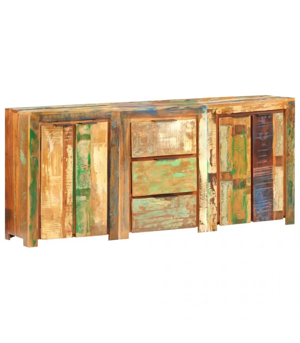 3-drawer 4-door solid wood recycled sideboard