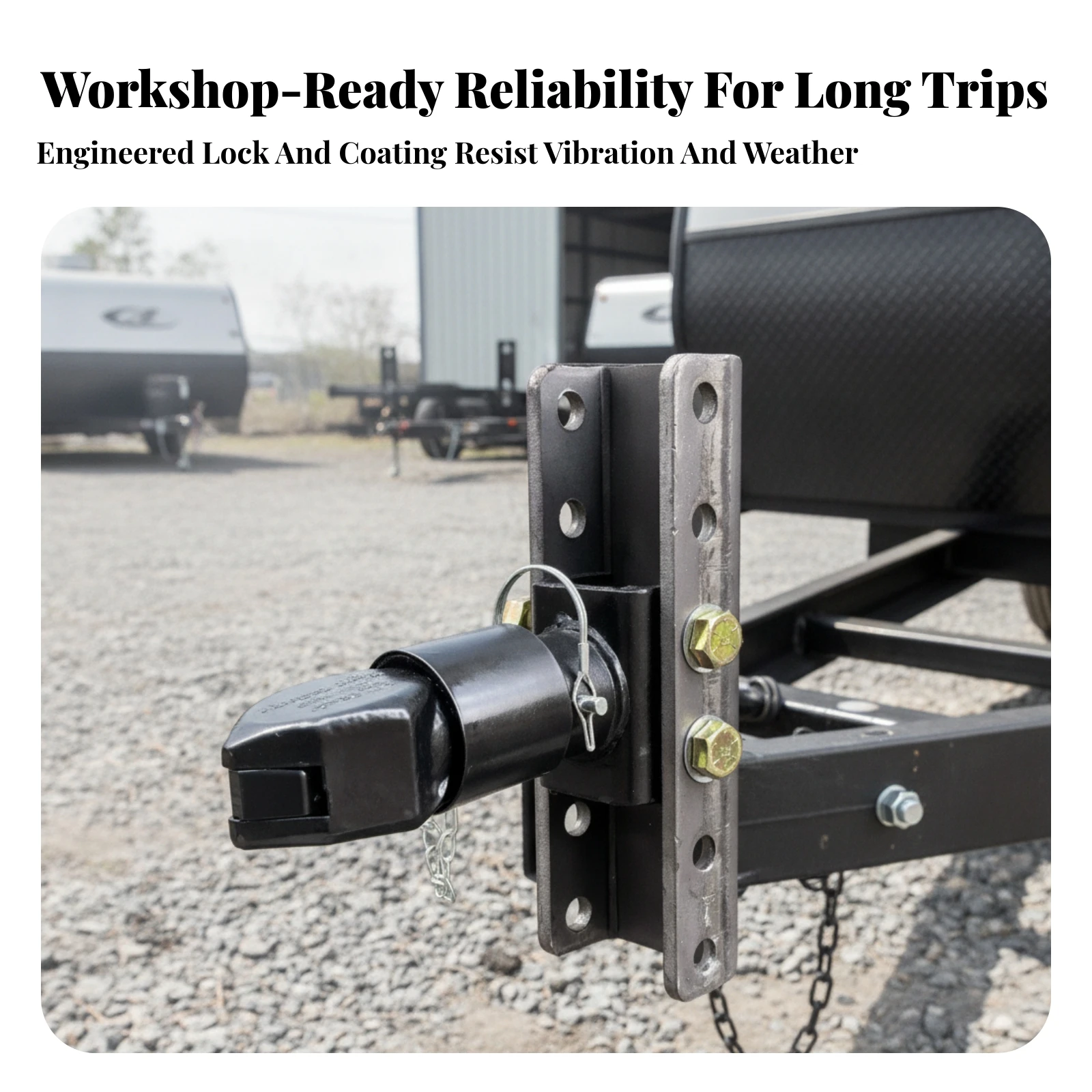 Adjustable Trailer Coupler with Channel Bracket Heavy Duty 7000 Lb RV Utility Towing for 2 Inch Hitch Ball