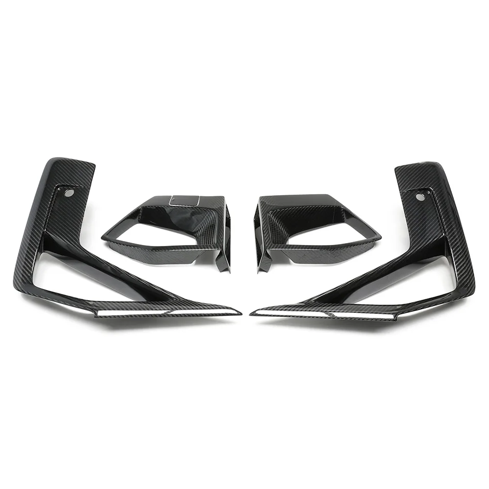 

Dry Carbon Fiber Side Splitter Cover Fin Brake Duct Cover Stick on Type 4pcs Set for BMW X3M X4M F97 F98 2022+ Body Kit Trim Kit