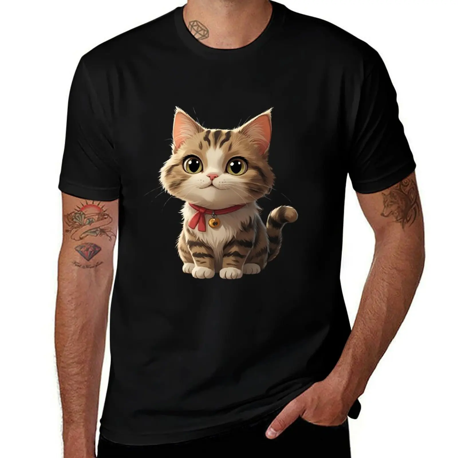 

A little cat with wide eyes T-Shirt summer top Louboutins oversized t shirt shirts graphic outfits for men