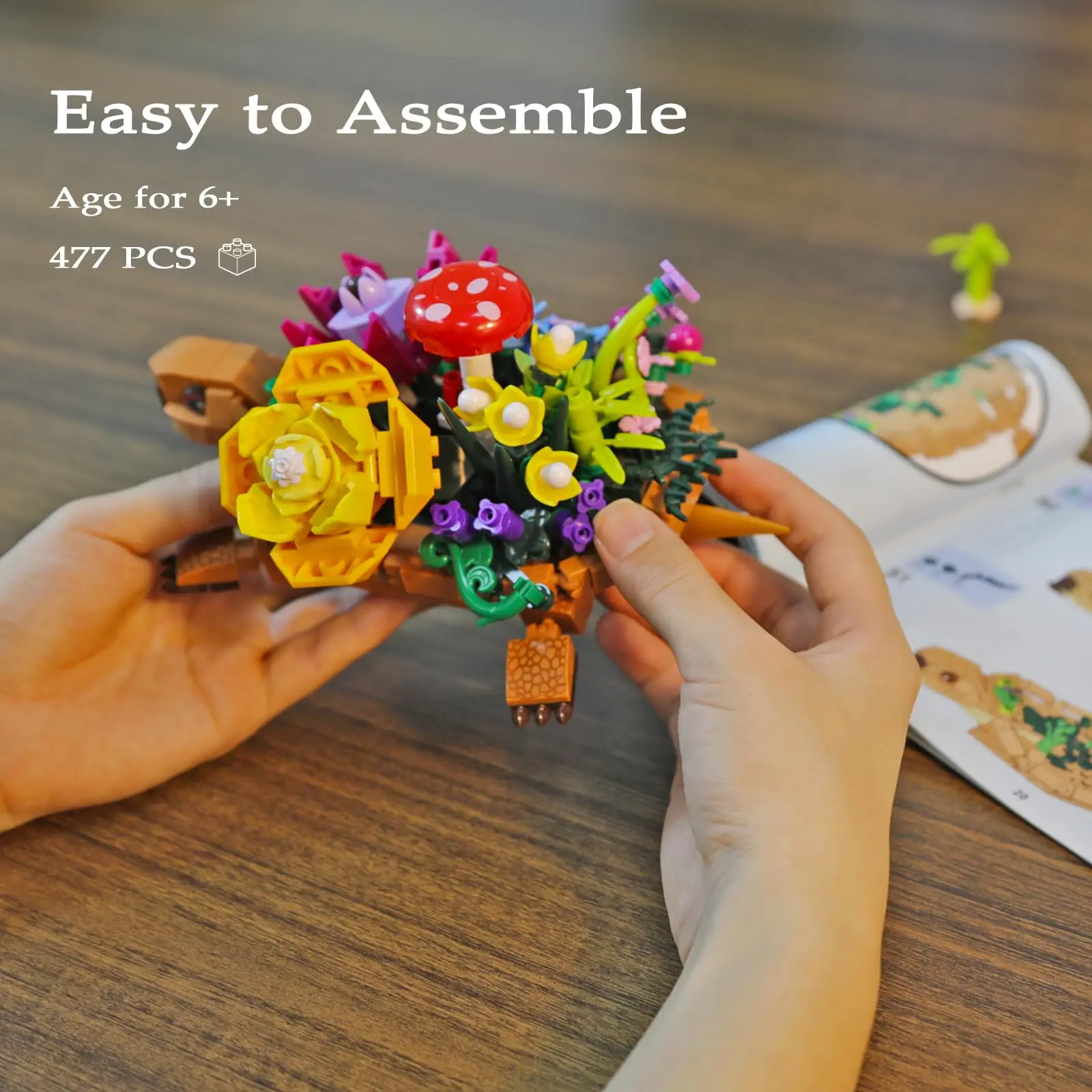 

Конструктор-кашпо в виде черепахи, 509 деталей, модель-набор, кашпо-животное, кирпичики, игрушка на день рождения для детей