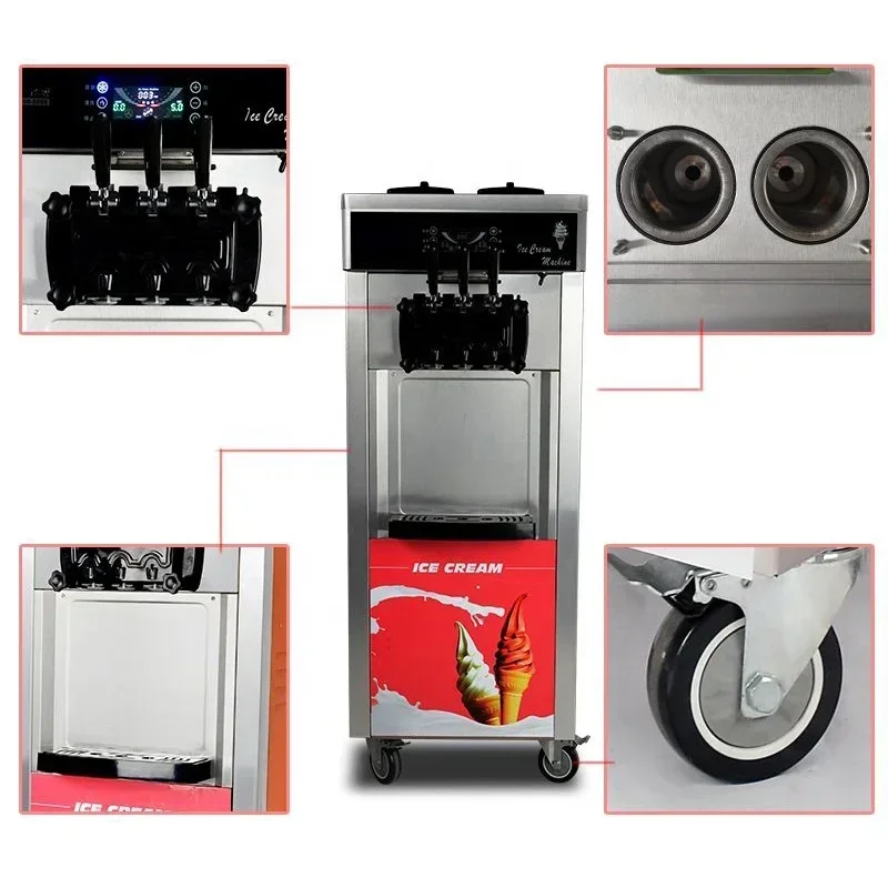 New Conditions For Professional Commercial Automatic Yogurt Milk Chocolate Soft Ice Cream Machine With Motor As Core Component