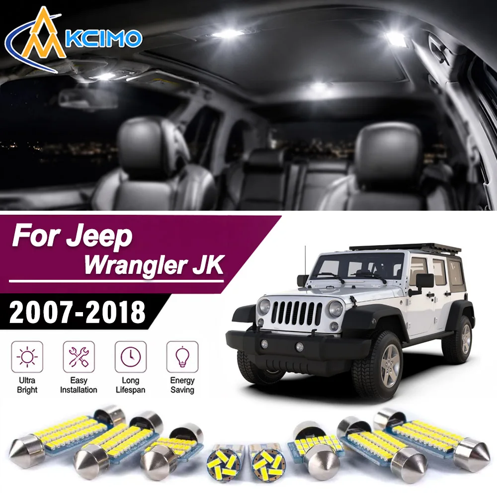 Plug And Play Canbus Error Free LED Indoor Lighting Bulbs Accessories For Jeep Wrangler JK 2007-2018 Auto Interior Lights