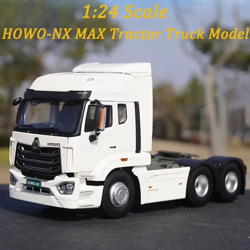 Diecast 1:24 Scale Sinotruk HOWO-NX MAX Tractor Trailer Truck Alloy Model Collection Souvenir Static Display Ornaments Gift Toy