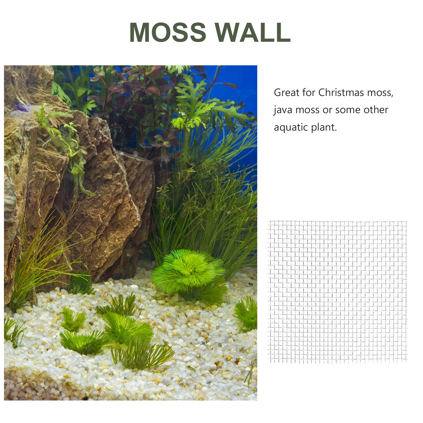 

Stainless Steel Aquatic Moss Mesh Decorative Wall Plant Fish Tank Aquarium Moss Carpet Seaweed Grid Durable Christmas Java Pet