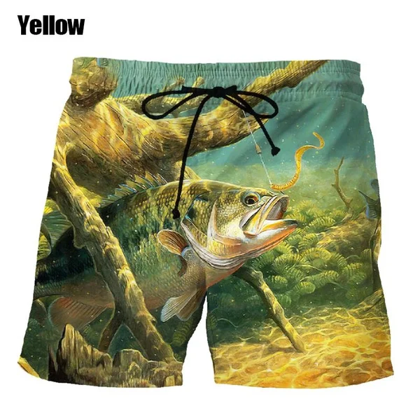 Beach Men\'s Shorts Fashion Casual Funny Fish Print 3d Shorts Sports Loose Shorts