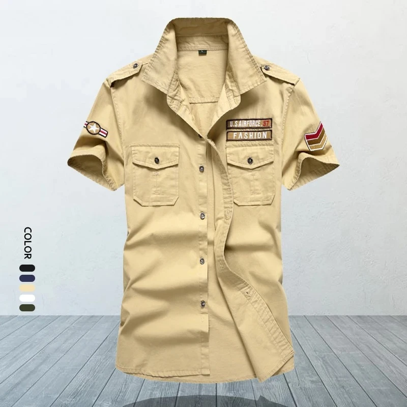 

Summer Men's Shirts Pure Cotton Oversized Short Sleeve Shirt Streetwear Casual Shirt Men Clothing Chemise Homme 6XL