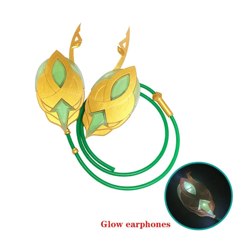 Genshin Impact Alhaitham Cosplay Earphones Halloween Costume Props Glow Earphones Accessories