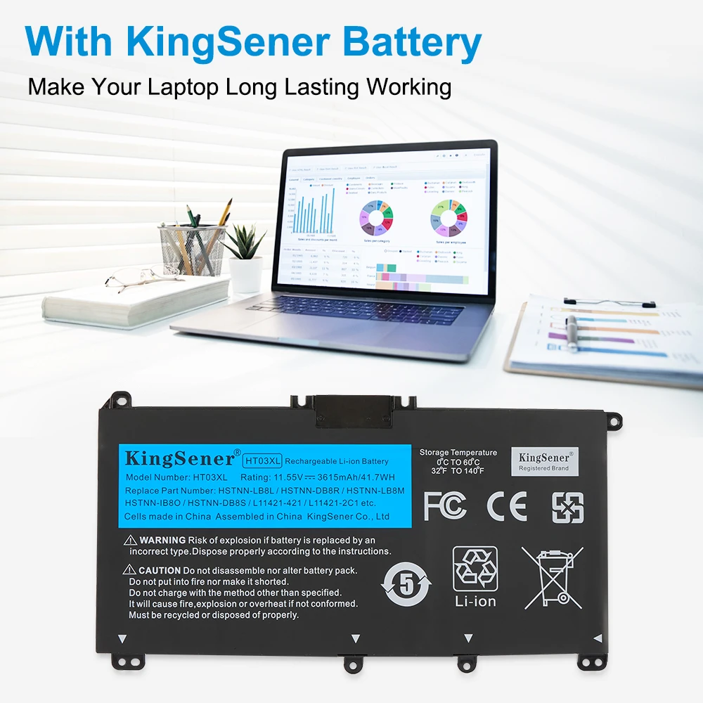 KingSener HT03XL Battery For Pavilion HP 14-CE0025TU 14-CE0034TX 15-CS0037T 250 255 G7 HSTNN-LB8L L11421-421 HSTNN-LB8M/DB8R
