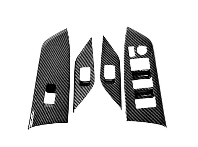 Carbon Fiber Style Interior Door Window Buttons Cover Trim For Toyota Sienna (XL40) 2021 2022 Car Accessories Stickers