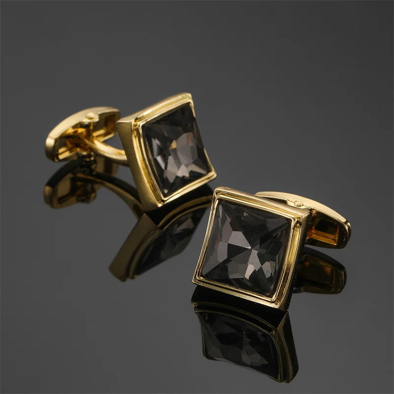 WN French shirt Cufflinks gold bottom crystal Cufflinks men's and women's shirt cuffs