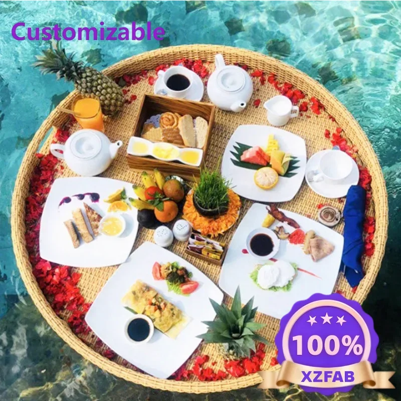 Factory Direct 2026 Modern Tray Nordic Fruit Storage Plate Handmade Water Swimming Accessories Pool Drink Cup Stand Float