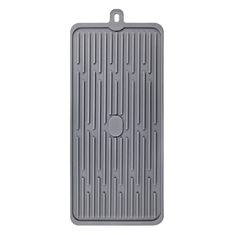 

A84E-Веркальный коврик для сушки посуды, силиконовый, нескользящий, легко чистится, дизайн с отверстием для подвешивания - универсальное использование в кухне и ванной комнате