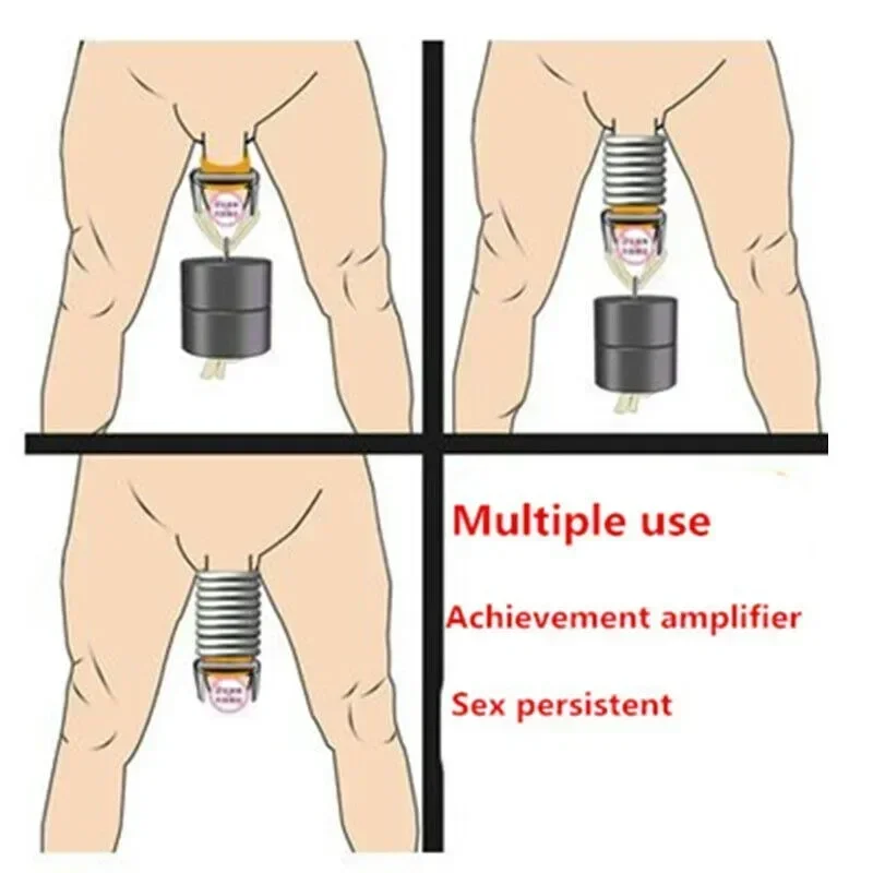 Physical Weight Metal Ring Penis Extender Enlarger Enhancer Erection Lasting Physical Training Device Male Masturbation Device